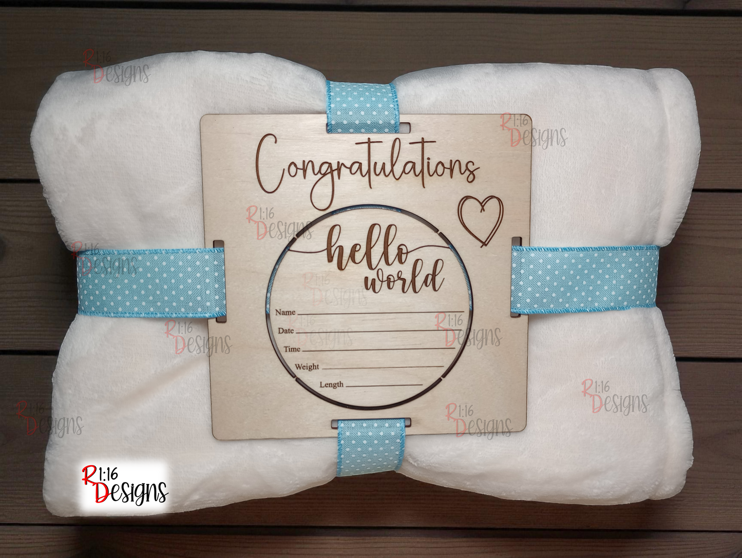 Baby Blanket Tag with Stat Sign