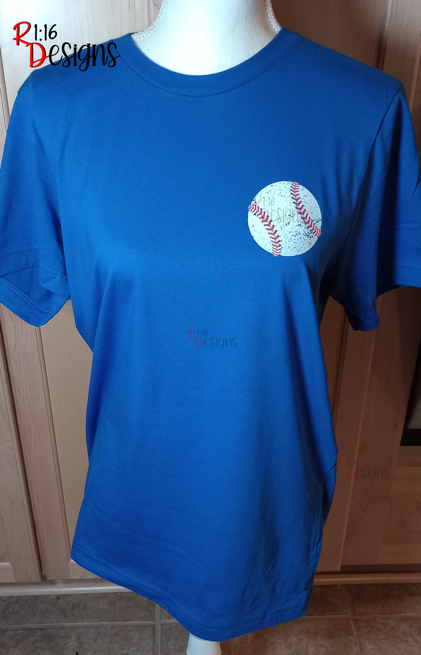 Baseball Shirt- Youth Distressed Jersey Number Double Sided