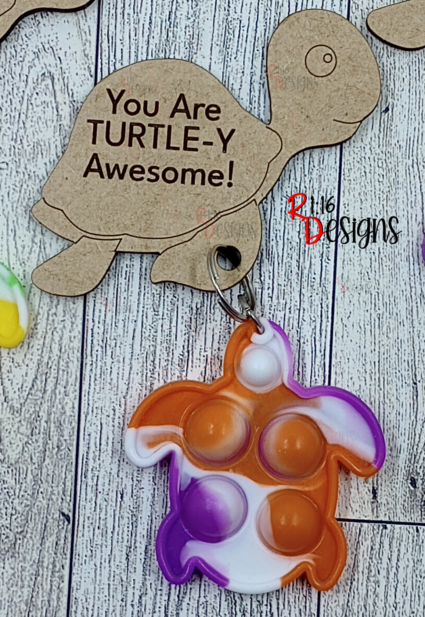 Pop Fidget Turtles with Tags