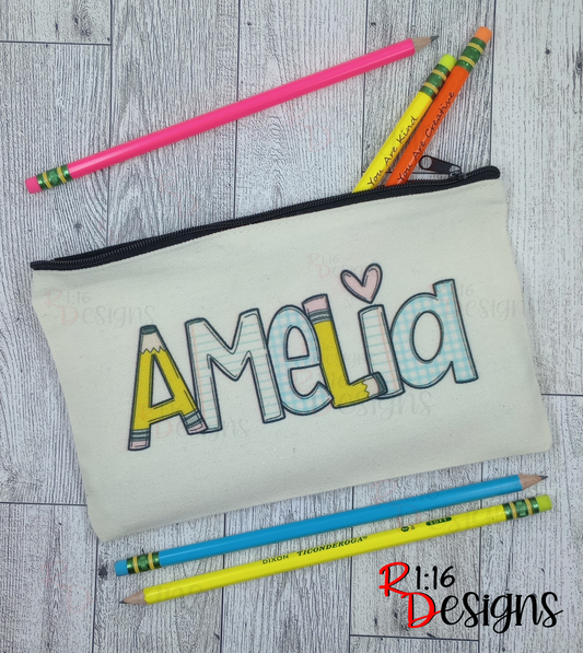 Personalized Canvas Pencil Pouch