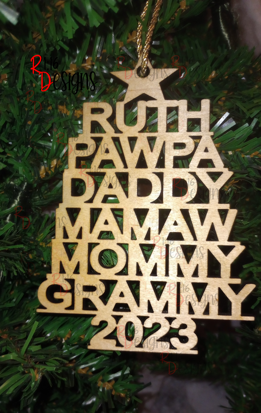 Christmas Tree Name Ornament