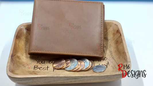 Engraved Wooden Coin Bowls (Valet Tray)