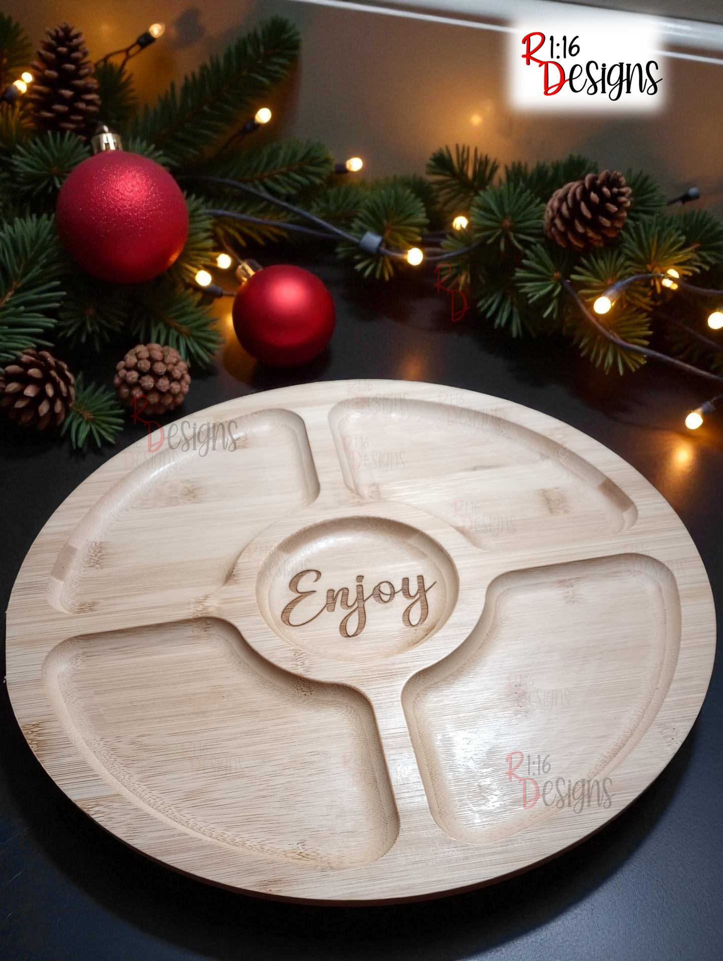 Round Charcuterie Serving Board with Lid