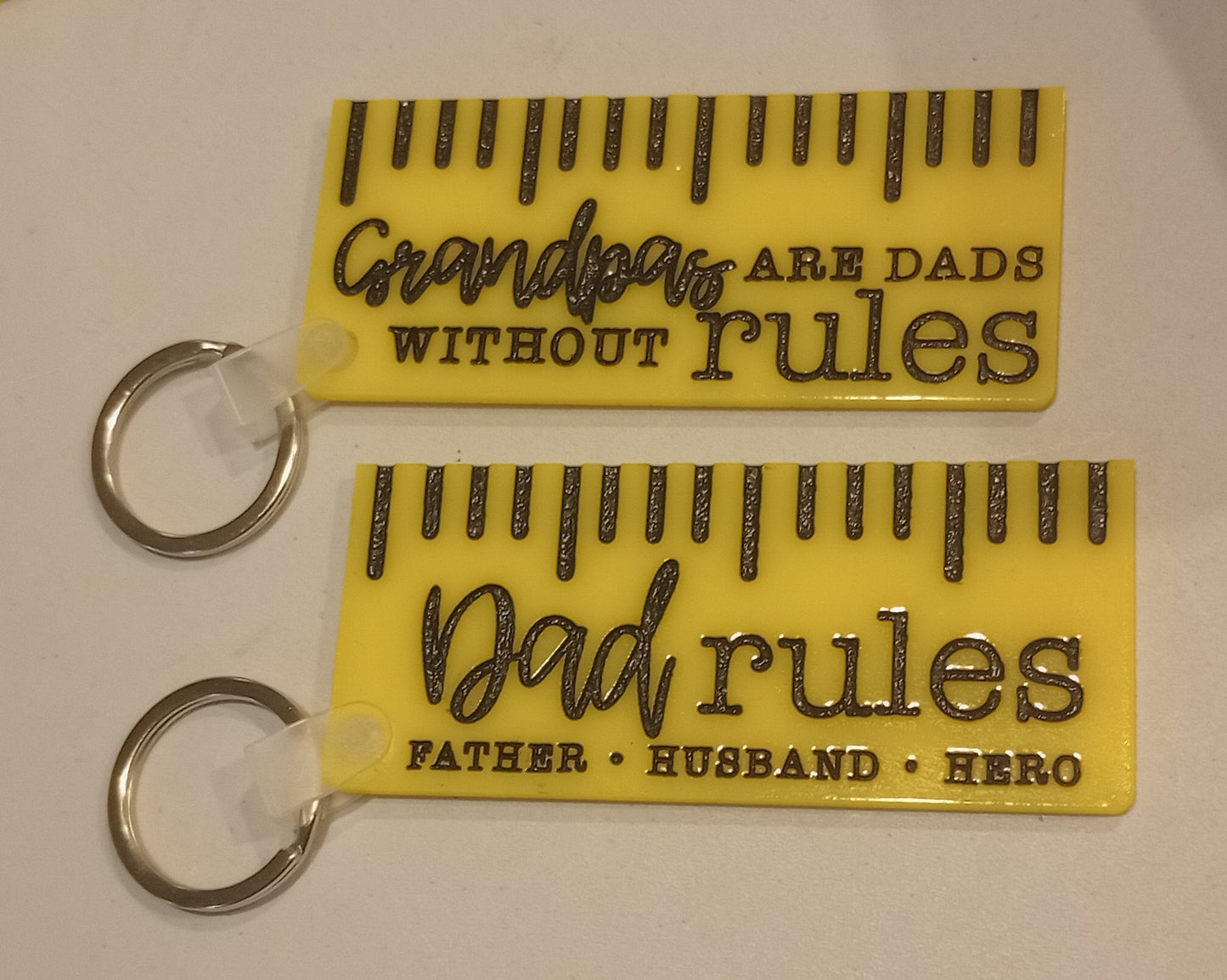 Dad & Grandpa Ruler Keychains