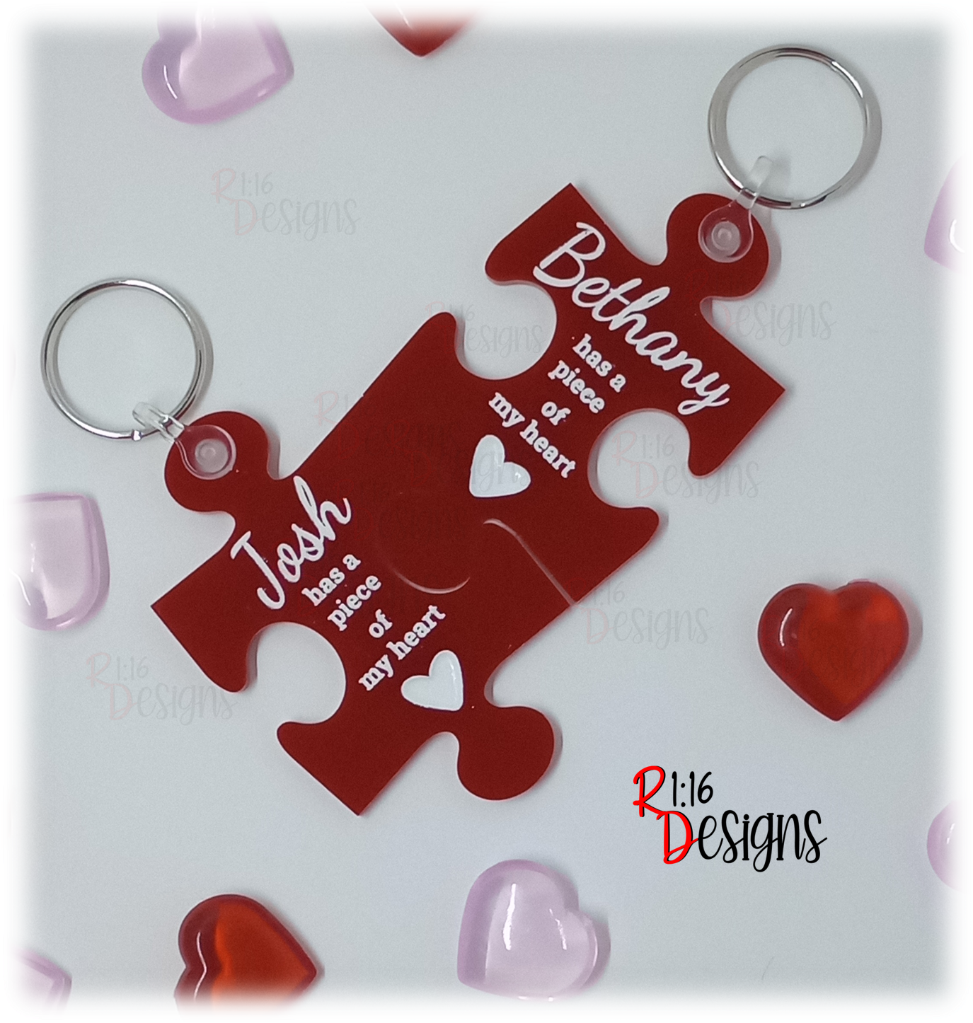 Puzzle Piece of My Heart Keychain Set