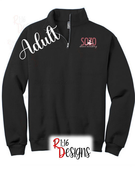 SoZo Sleeping Beauty ADULT Quarter Zip Sweatshirt