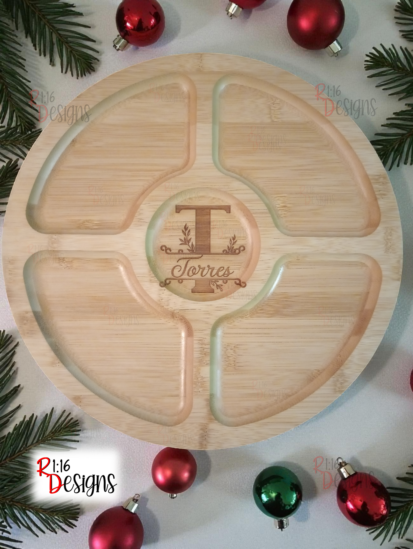Round Charcuterie Serving Board with Lid