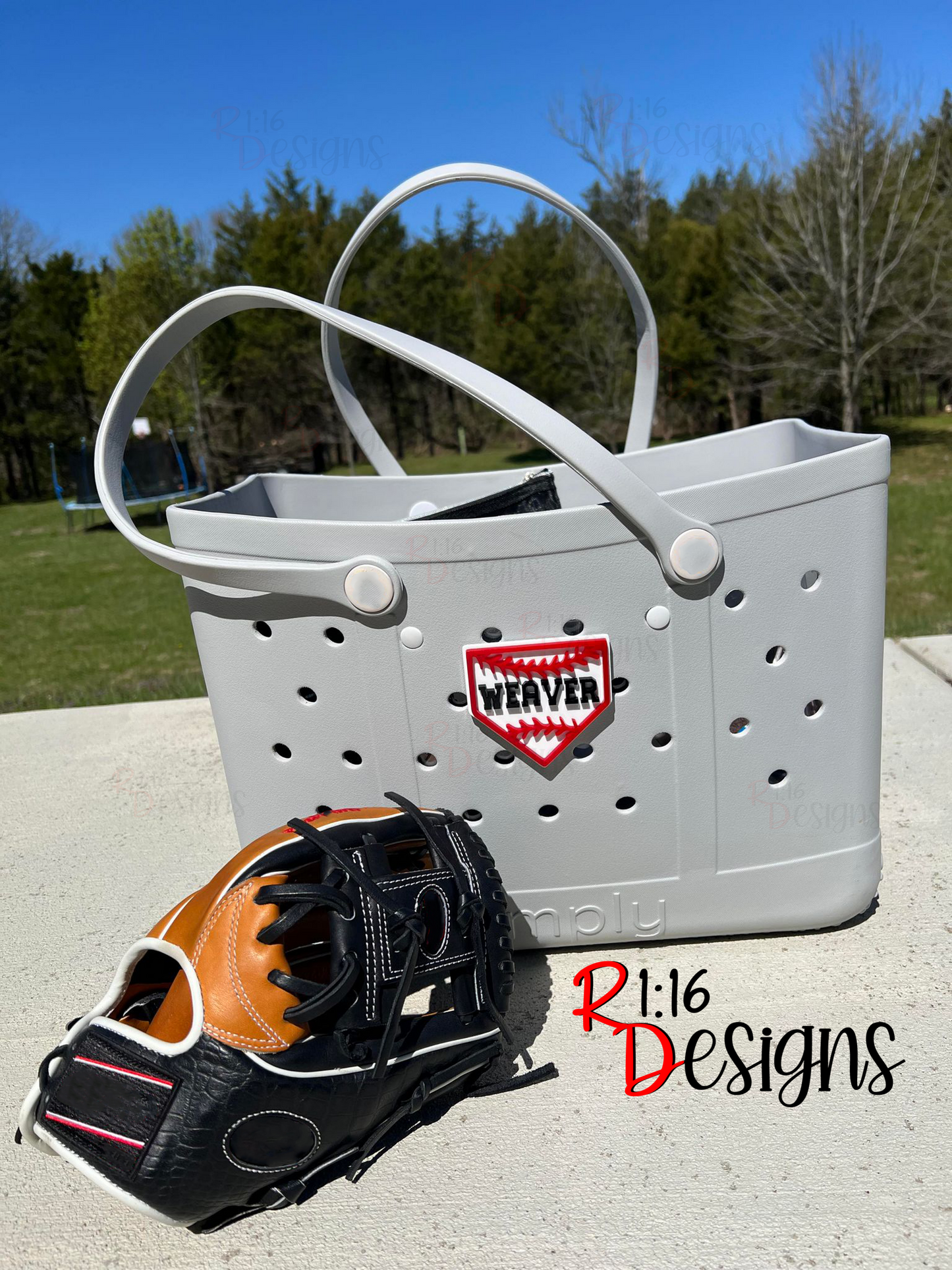 Rubber Bag Personalized Baseball Charms